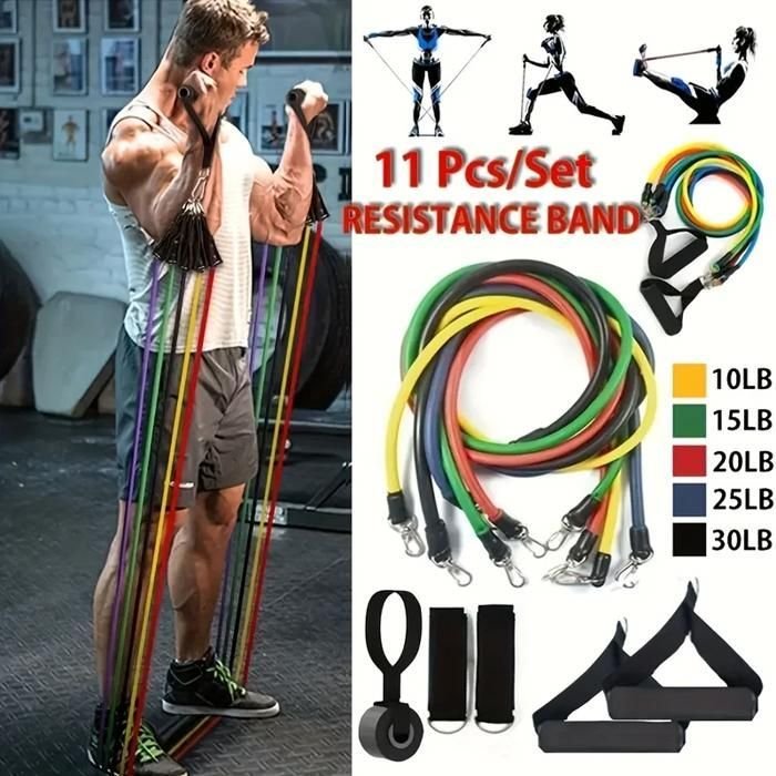 Resistance Band Set 11-Piece : Portable Home Gym for Strength Training & Fitness
